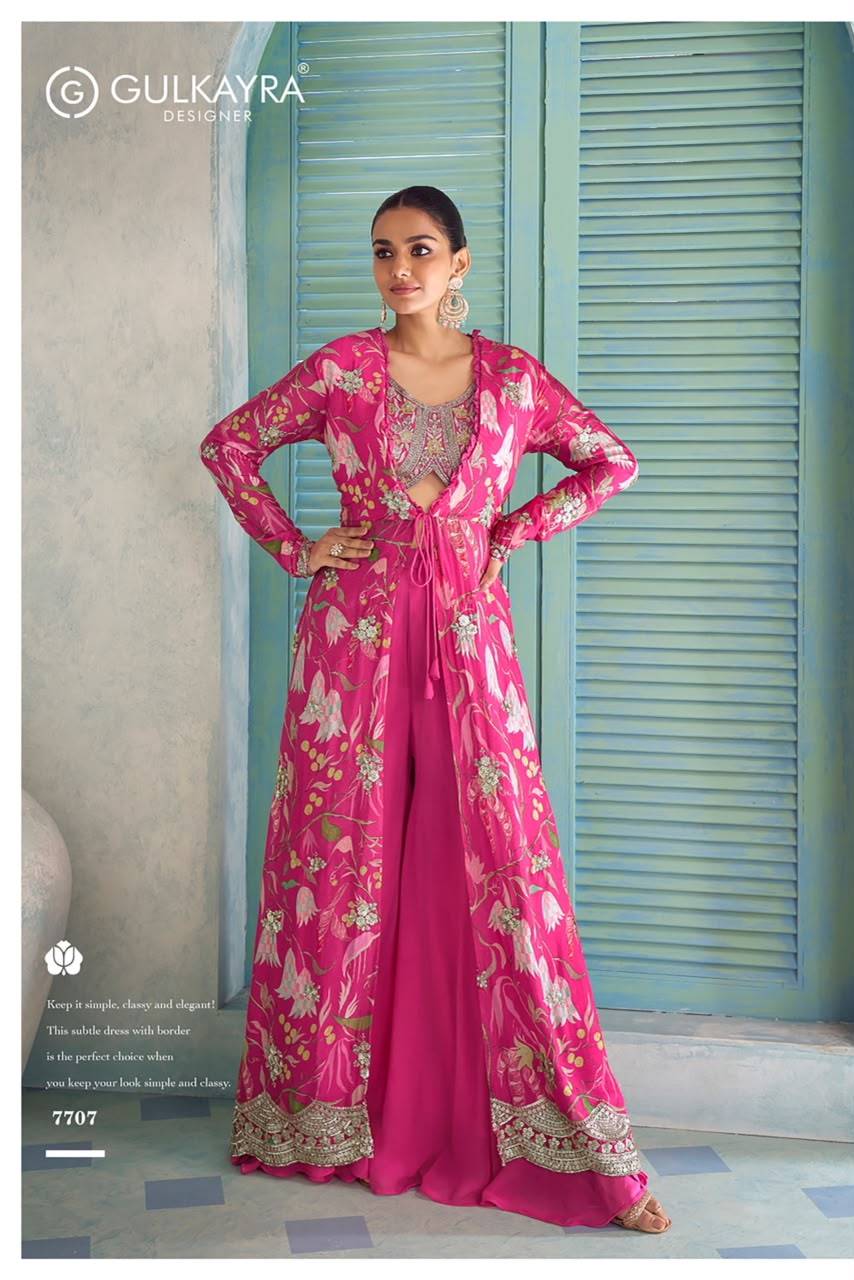 SAHEEN By Gulkayra Designer 7705 To 7707 Series Beautiful Occasional Wear & Party Wear Real Chinon Stitched gown With Bottom At Wholesale Price